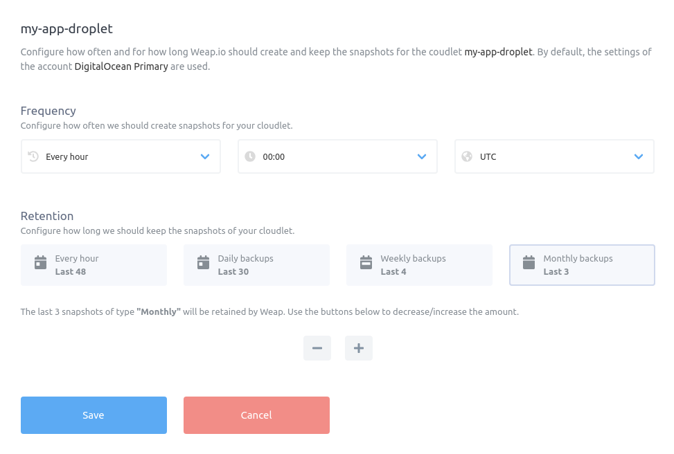 DigitalOcean Hourly Backups - Weap.io